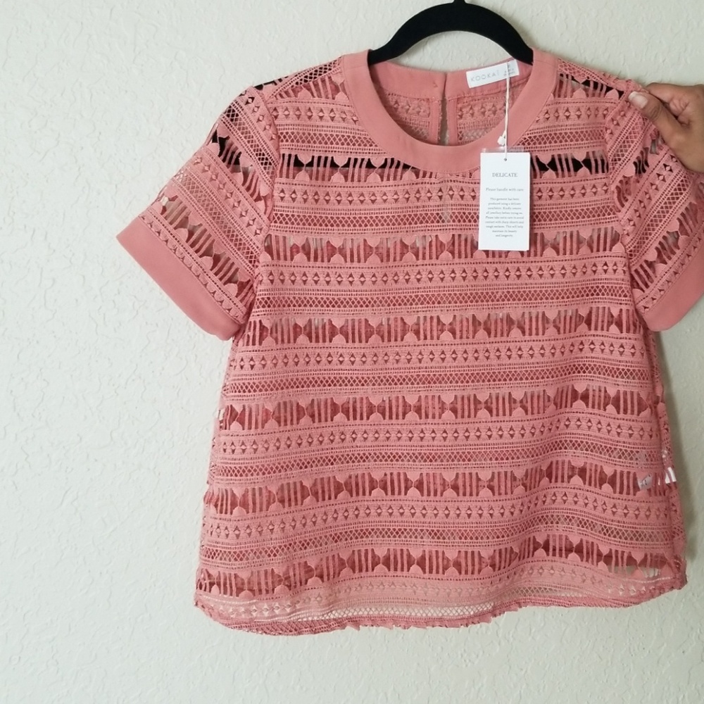 Coral lace top
